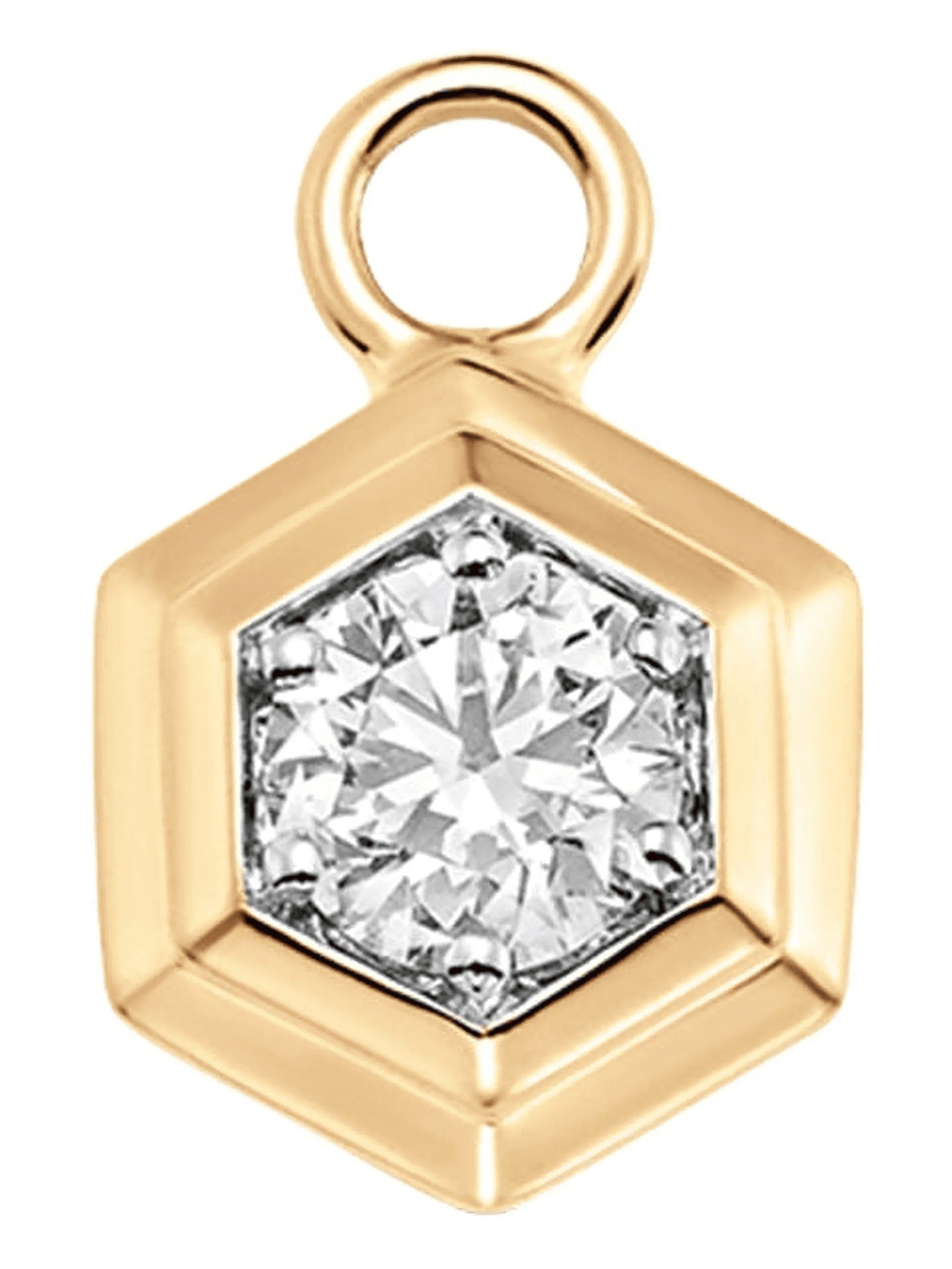 18K yellow gold diamond pendant charm - Image 1