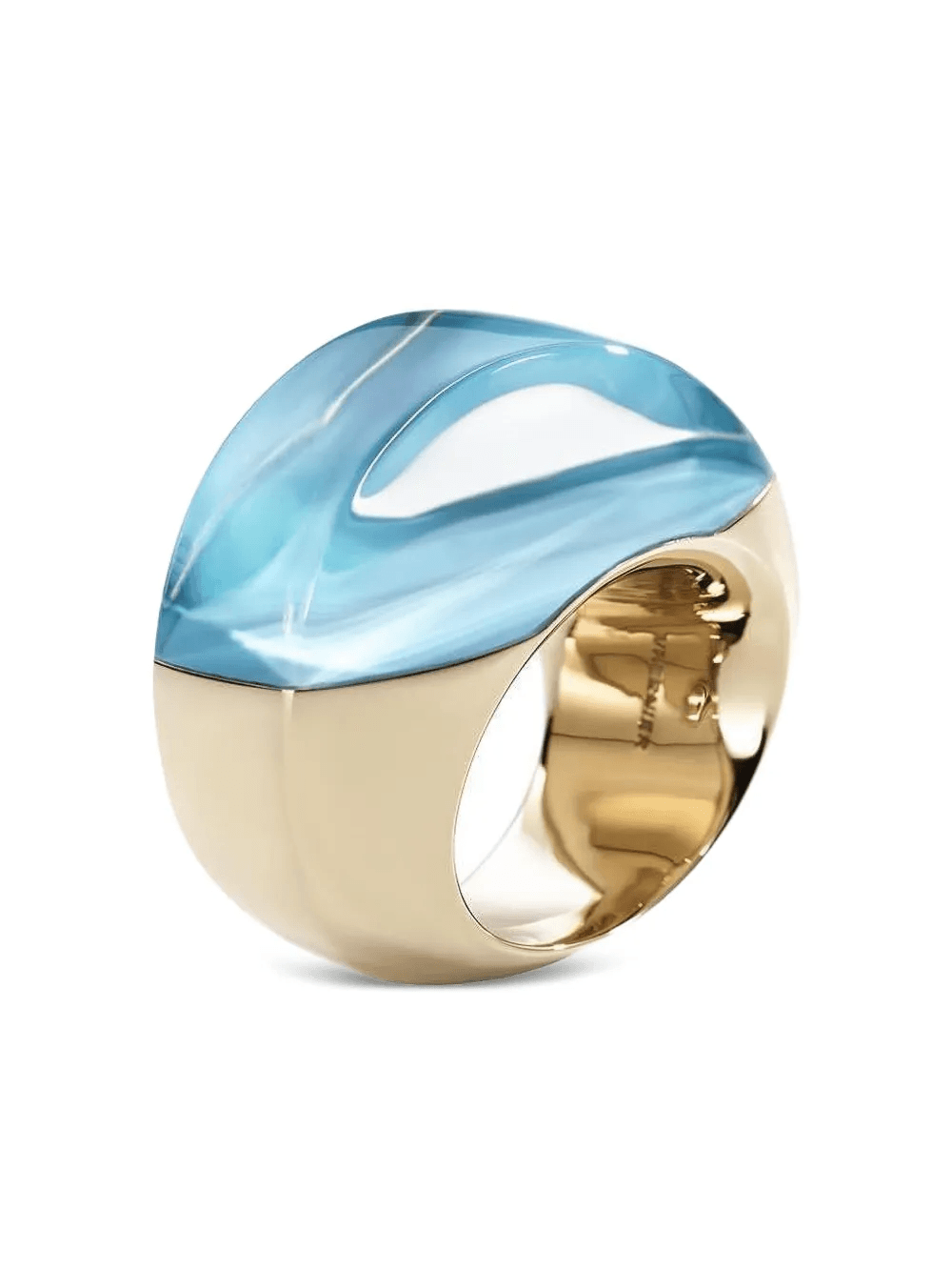 18K rose gold Aladino turquoise ring - Image 1