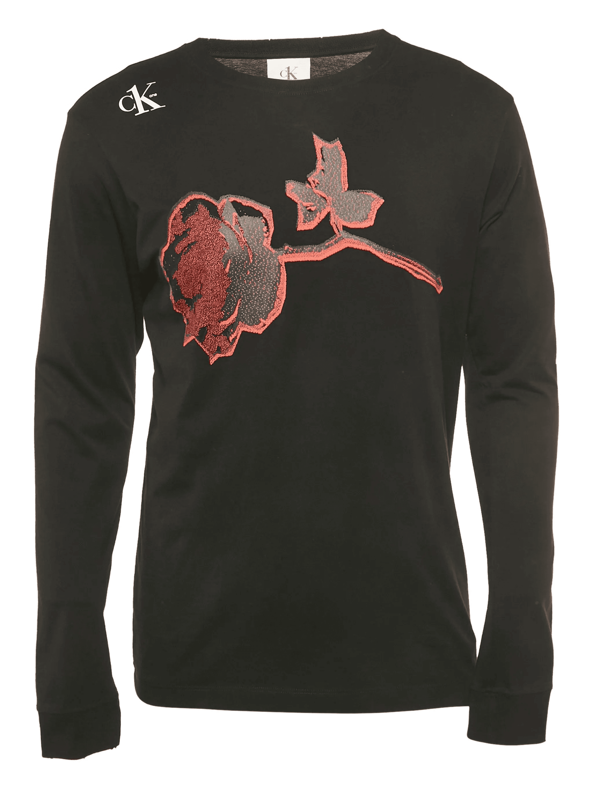 rose-print long-sleeve T-shirt - Image 1