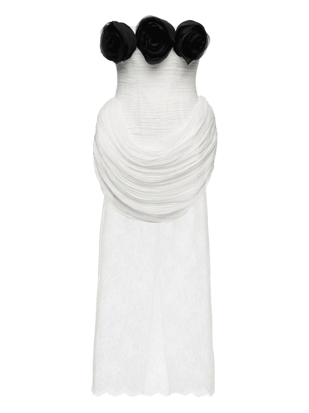 rose-embellished pleated dress - Image 1