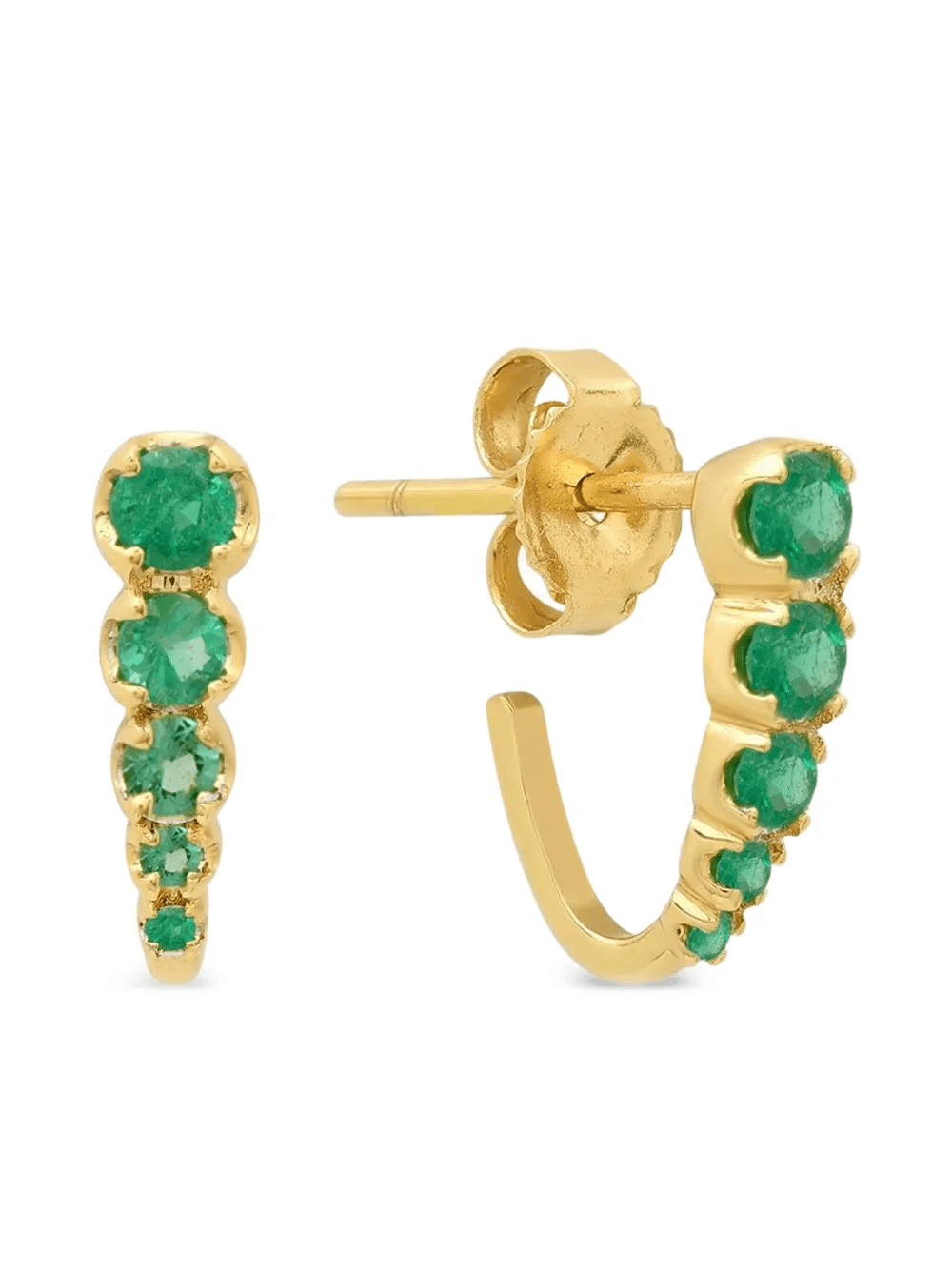 medium Graduated Edith emerald earrings - Image 1