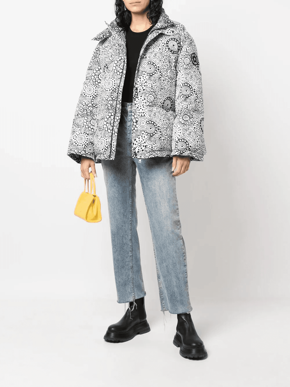 abstract-print hooded puffer jacket — Image 6