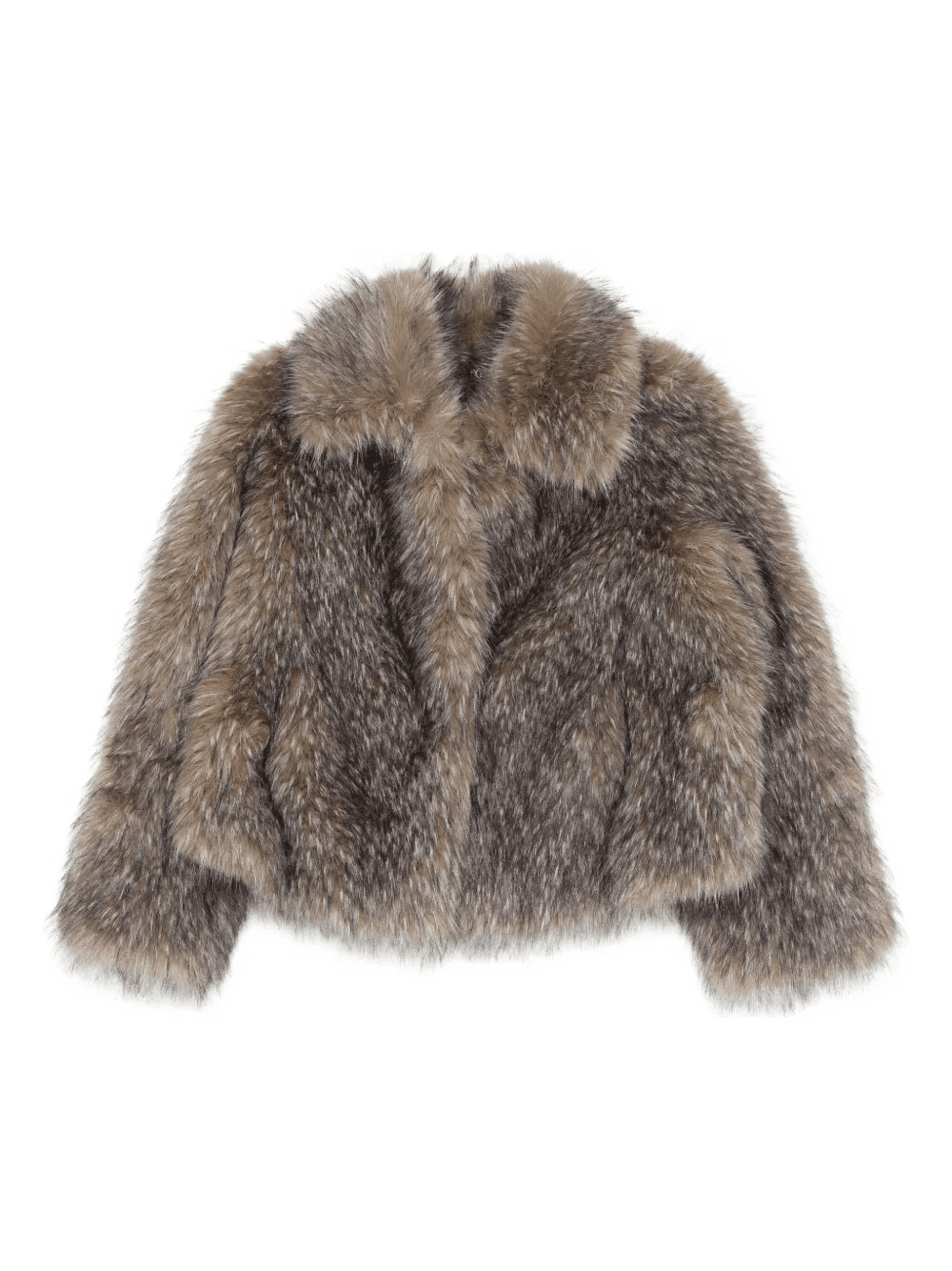 collared faux-fur coat - Image 1