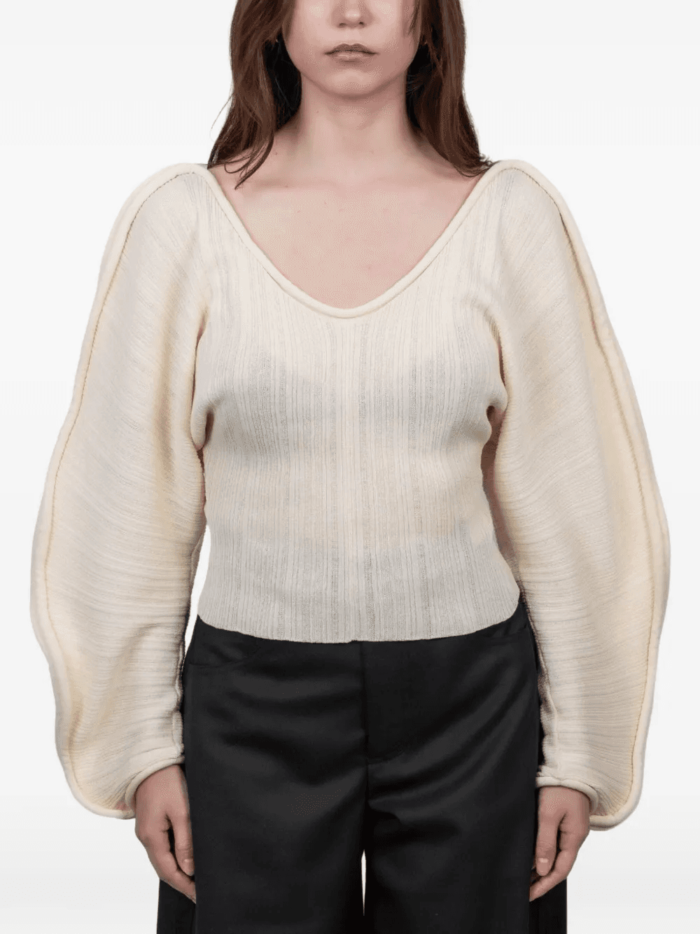 V-neck long-sleeve top - Image 1