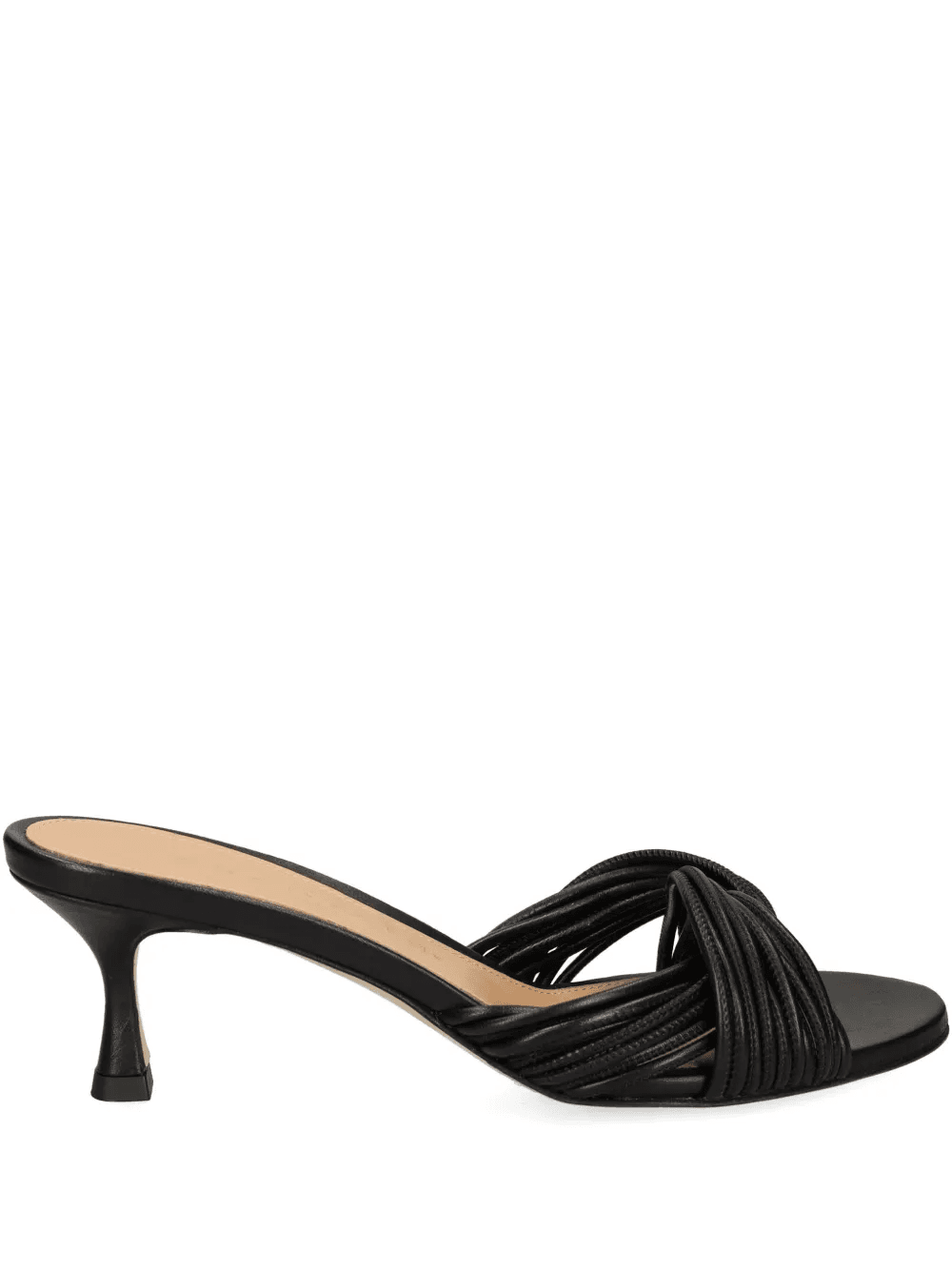 knotted-upper leather heeled sandals - Image 1