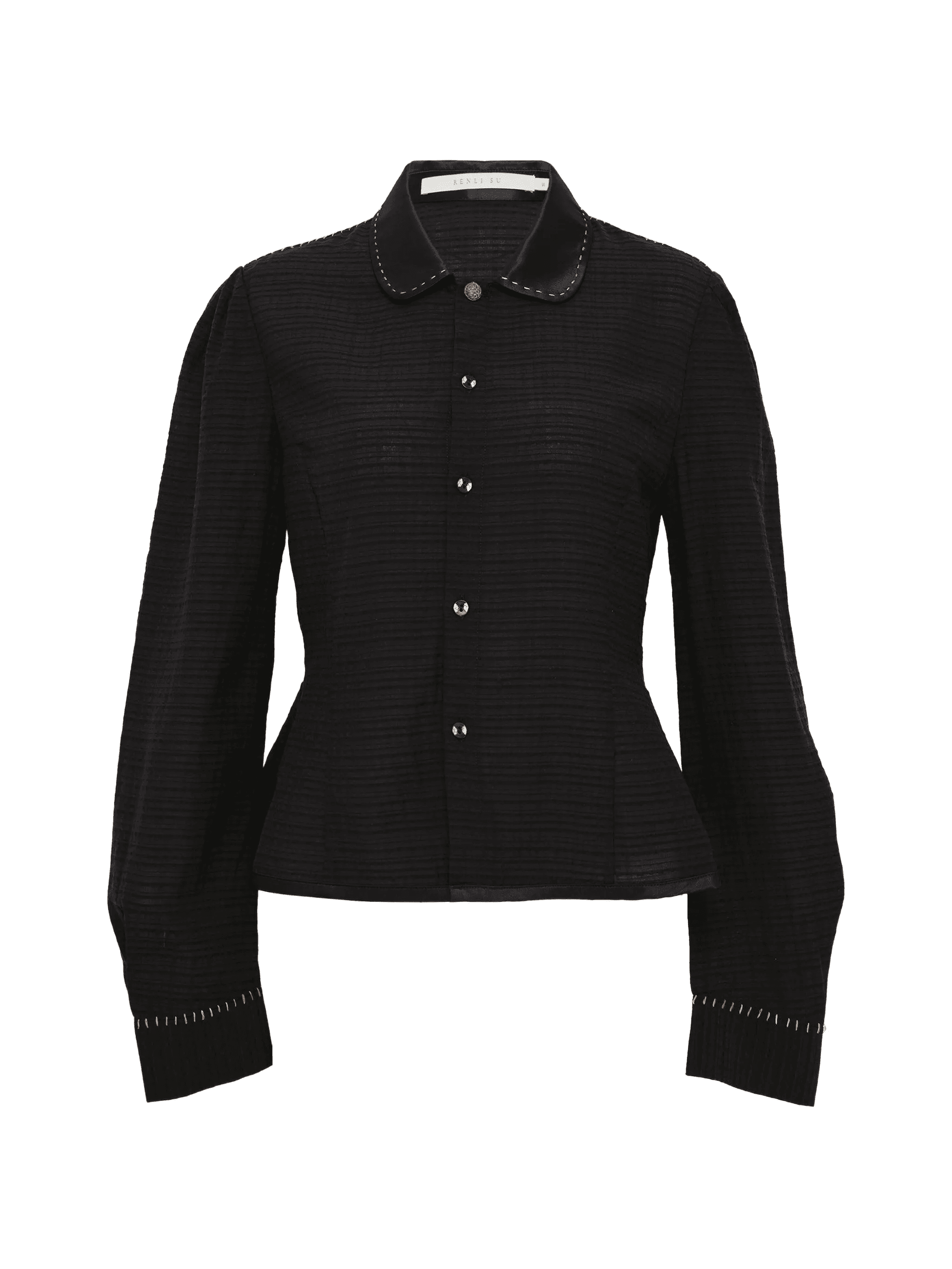 satin collar blouse - Image 1