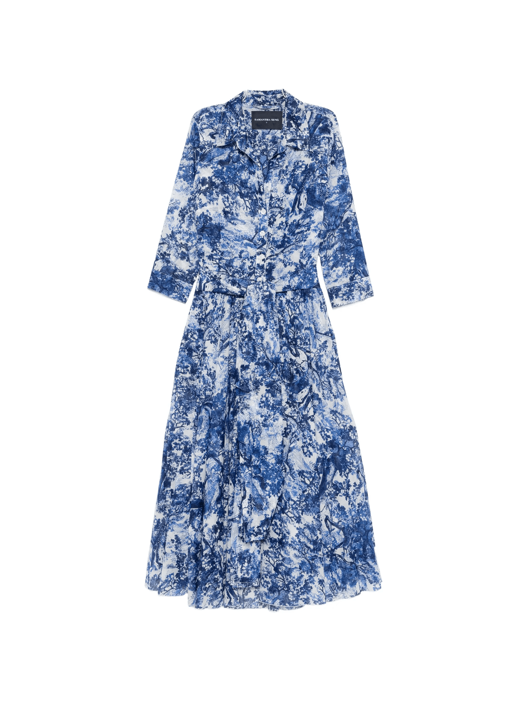 buttoned floral midi dress - Image 1