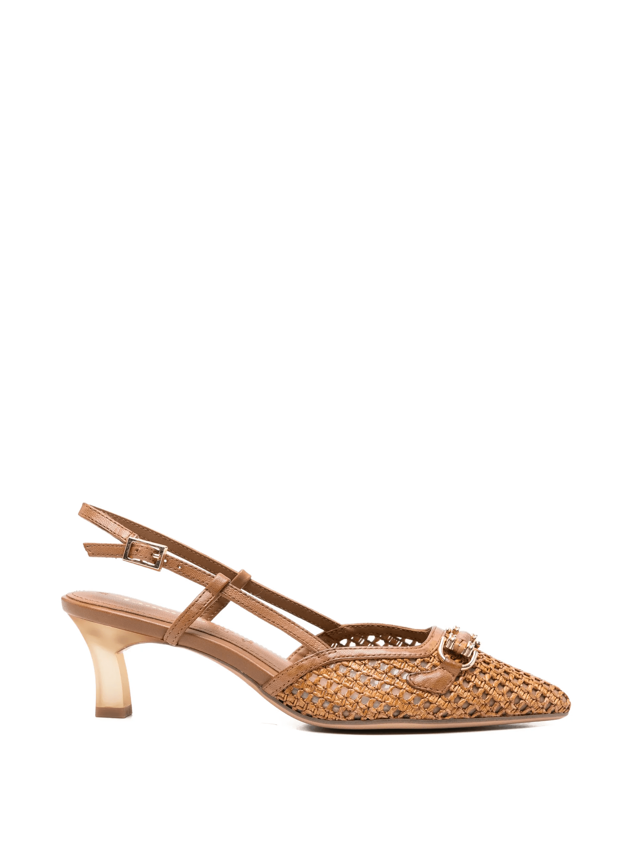 woven buckle leather pumps - Image 1