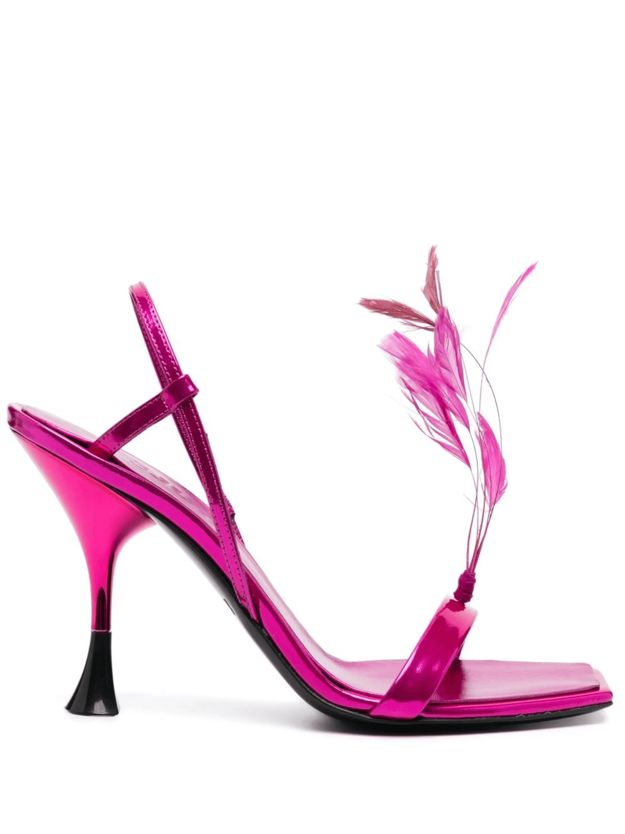 feather-detail 110mm slingback sandals - Image 1