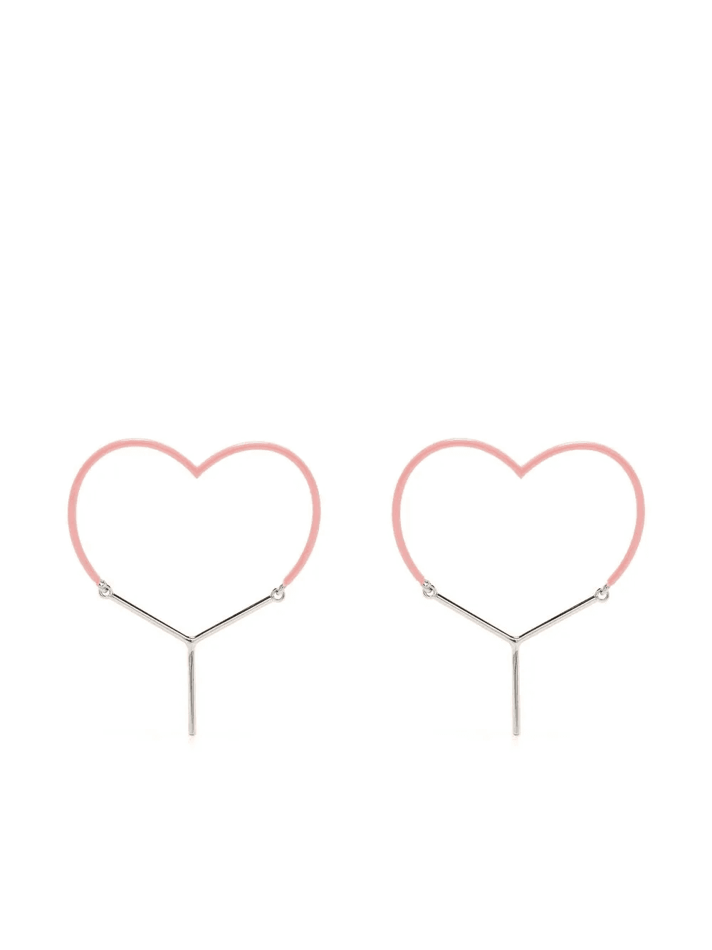 two-tone heart-shape earrings - Image 1