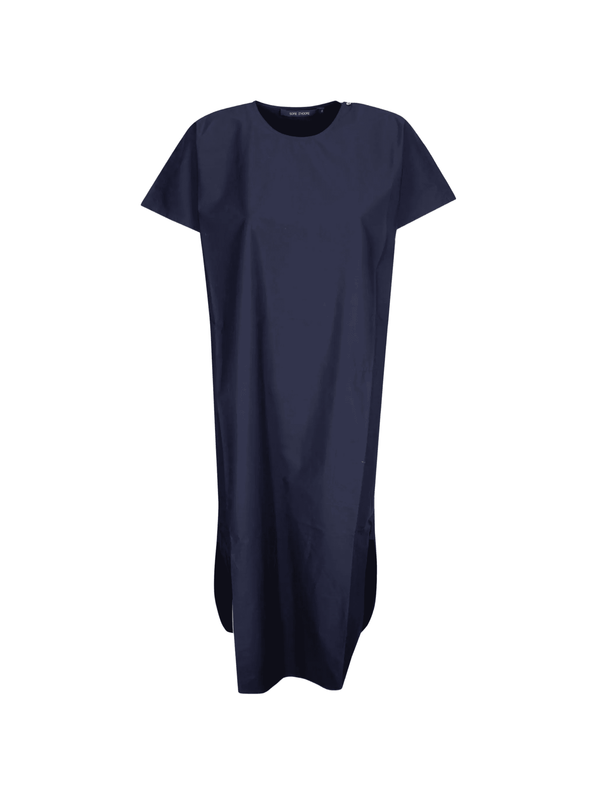 crew neck curved hem midi dress - Image 1