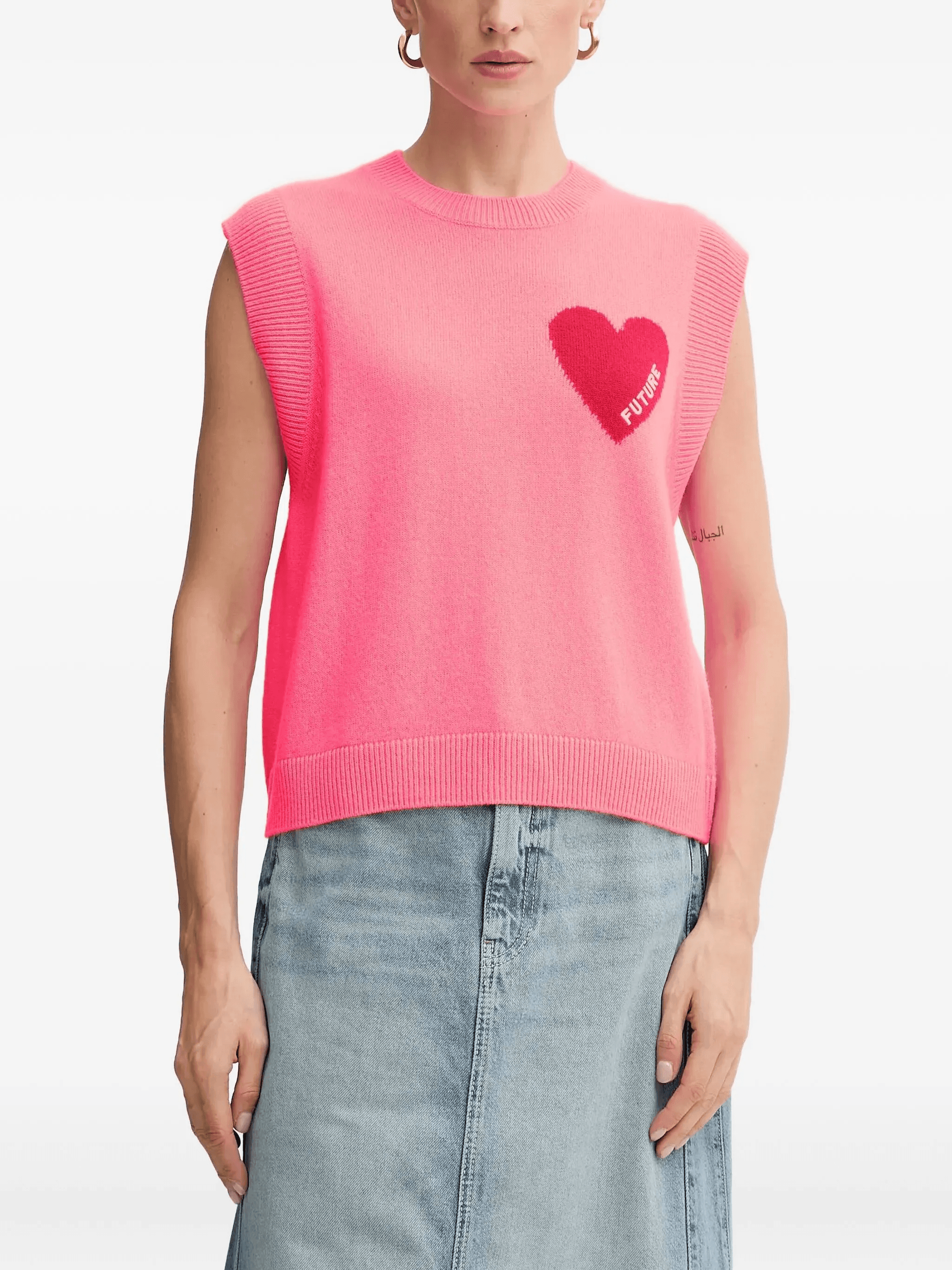 heart-motif sleeveless vest - Image 1