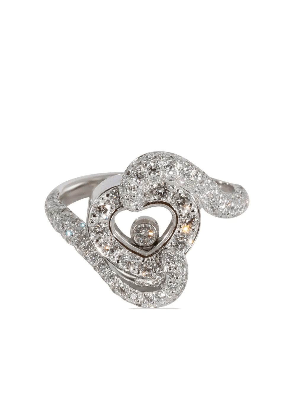 18kt white gold Happy Diamond Heart diamond ring - Image 1