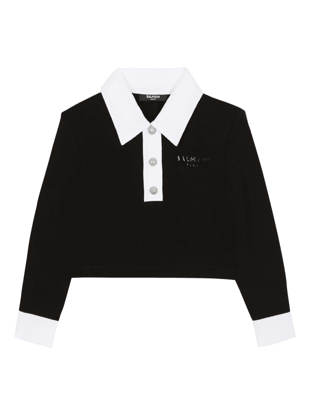 contrasting-collar polo sweatshirt - Image 1