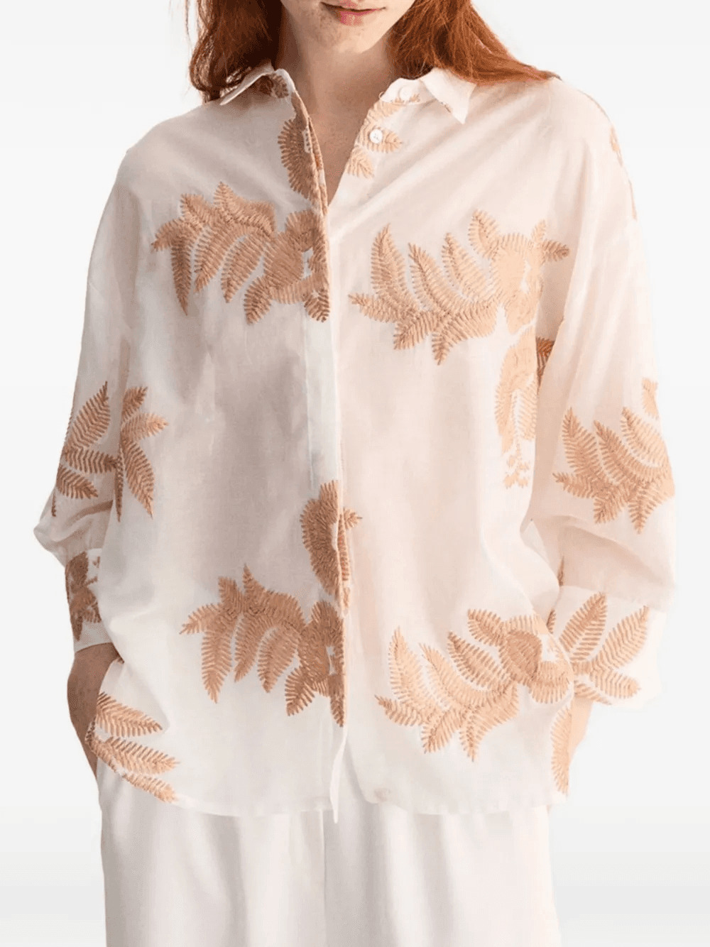 embroidered semi-sheer shirt - Image 1