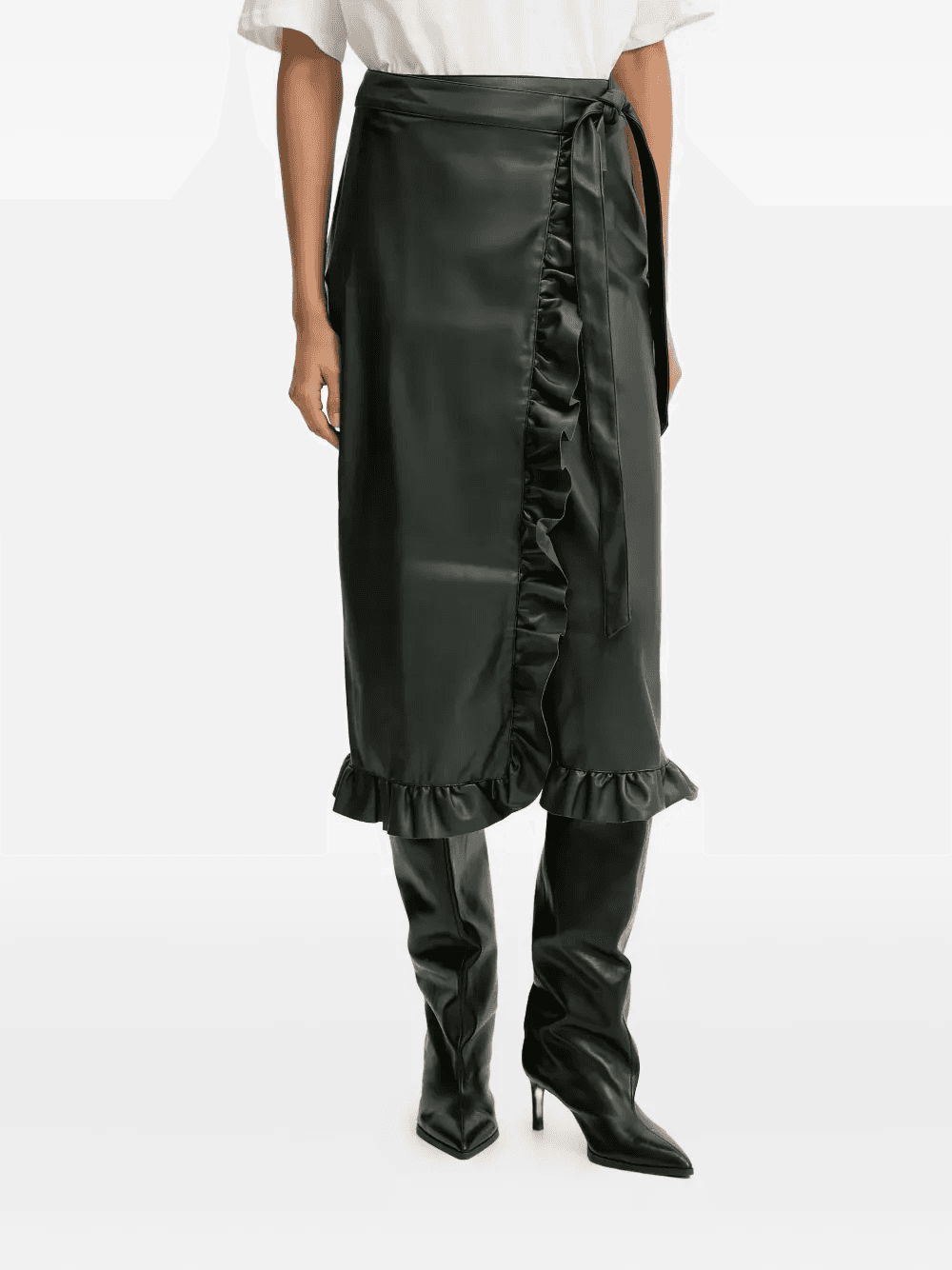 ruffled wrap midi skirt - Image 1