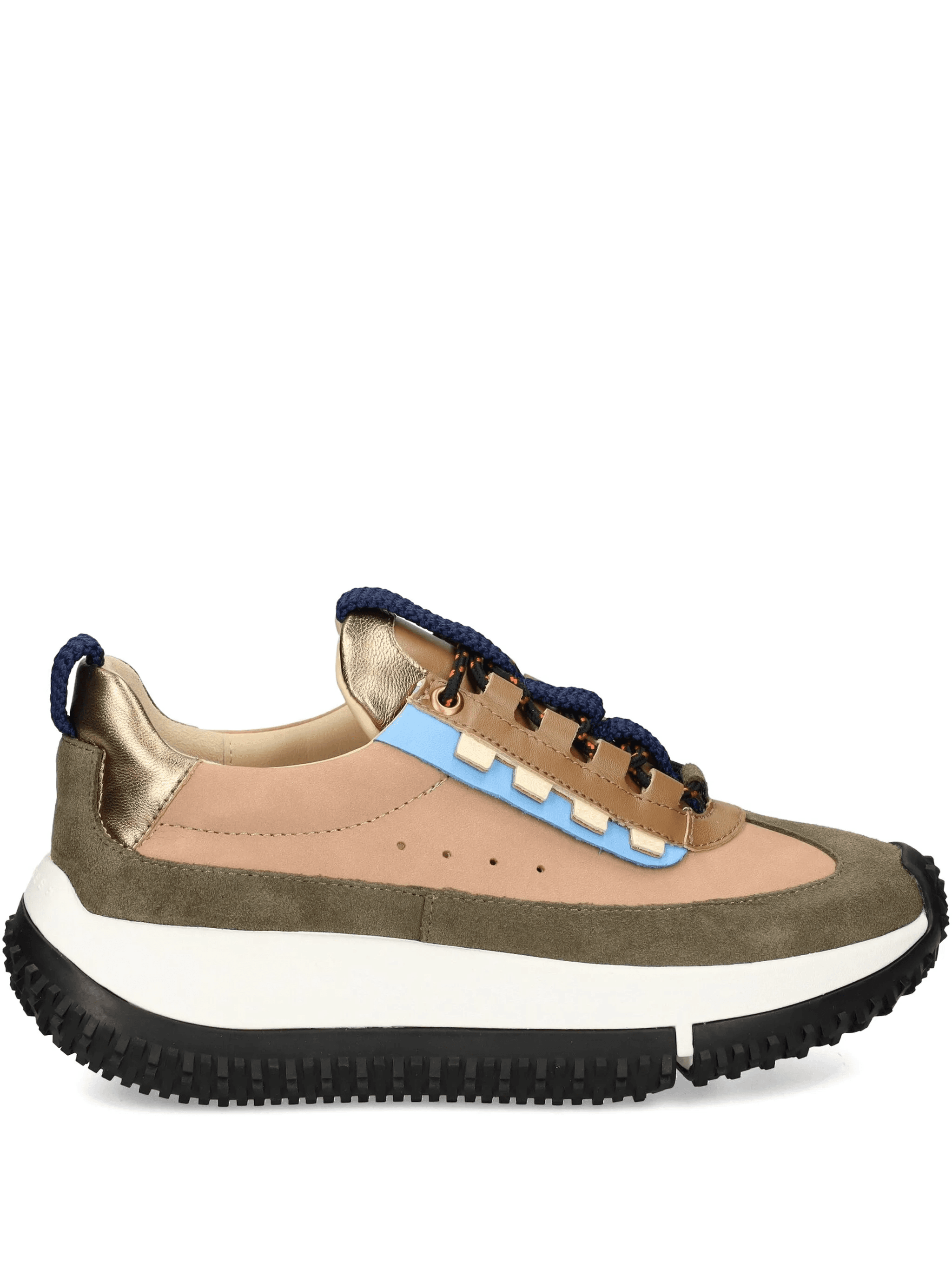 panelled-design leather sneakers - Image 1