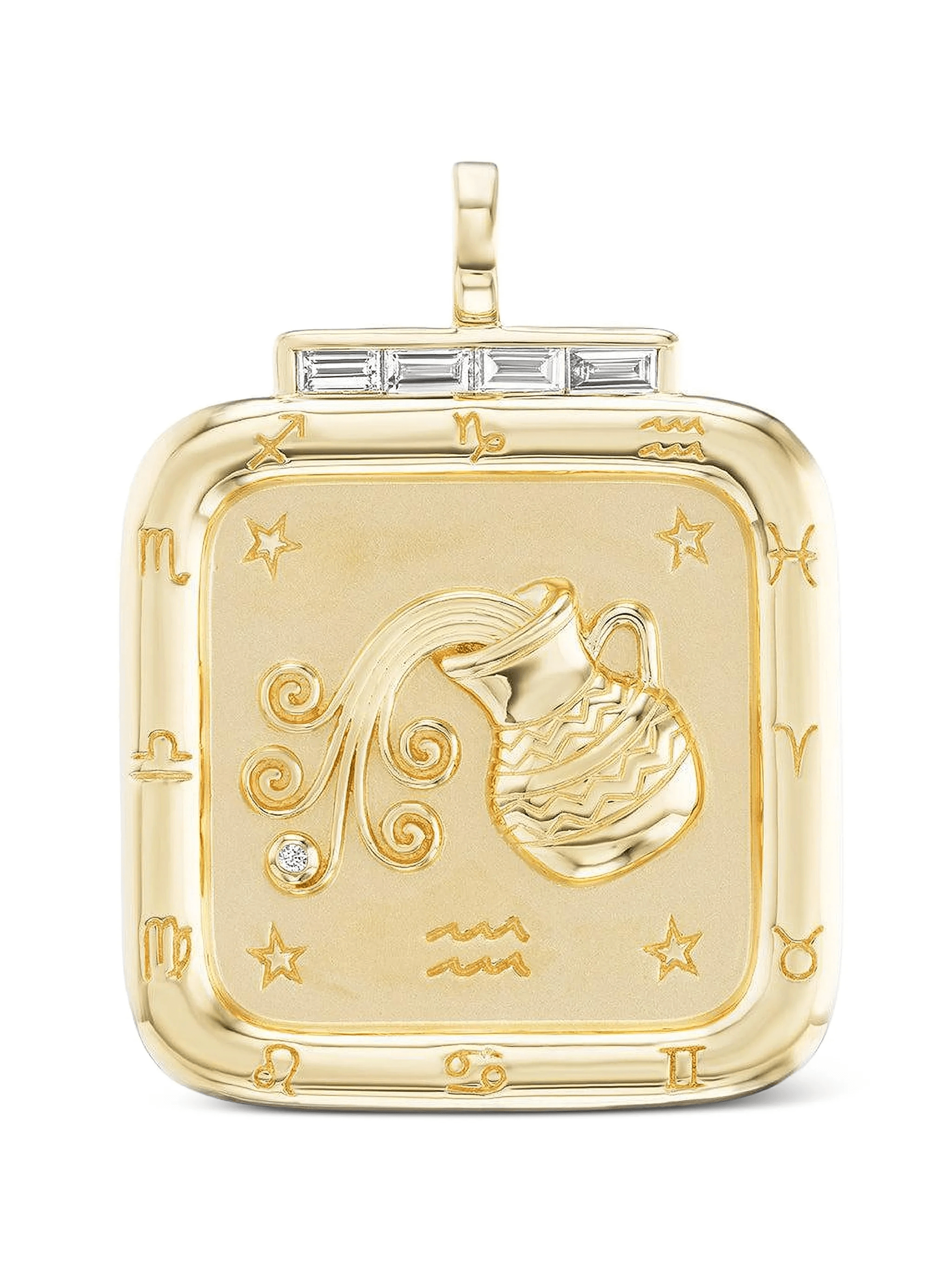 diamond aquarius-zodiac pendant - Image 1