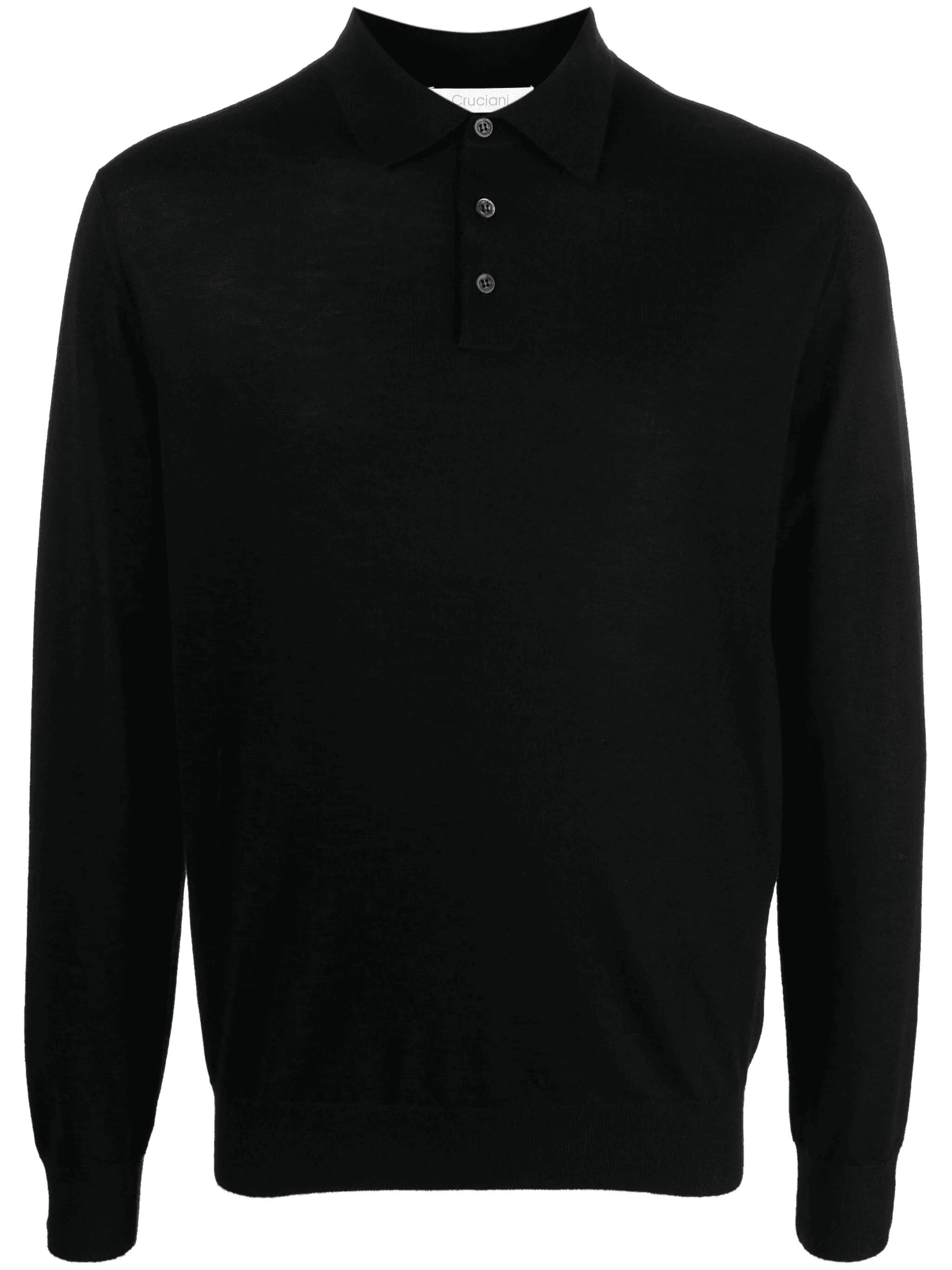 fine-knit long-sleeved polo shirt - Image 1