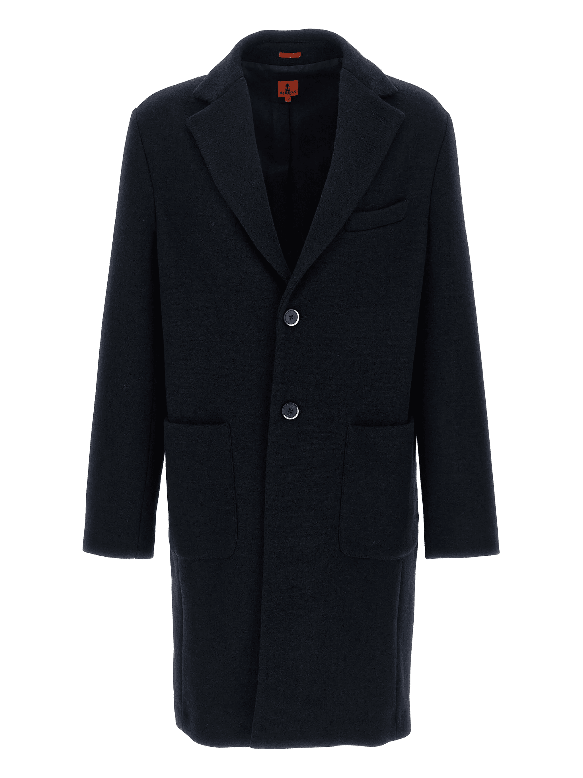 notched-lapel wool-blend coat - Image 1