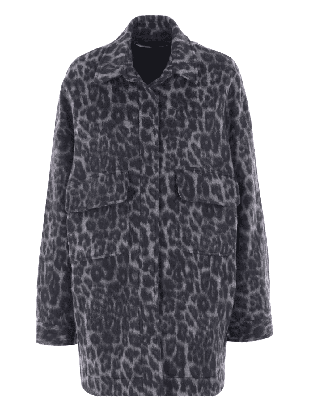 leopard-print buttoned coat - Image 1