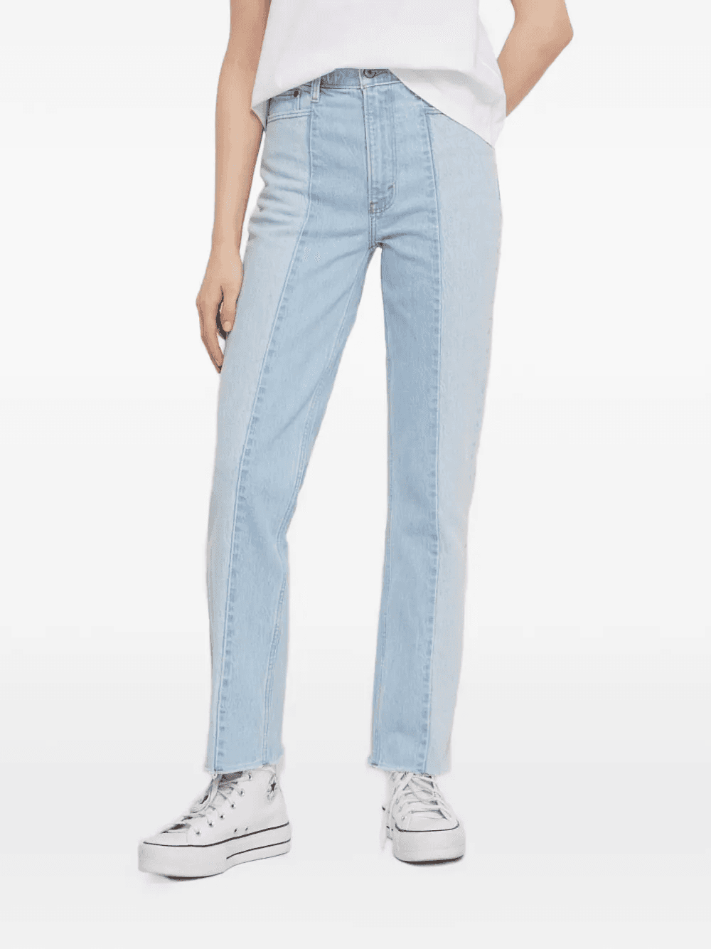 panel frayed jeans - Image 1