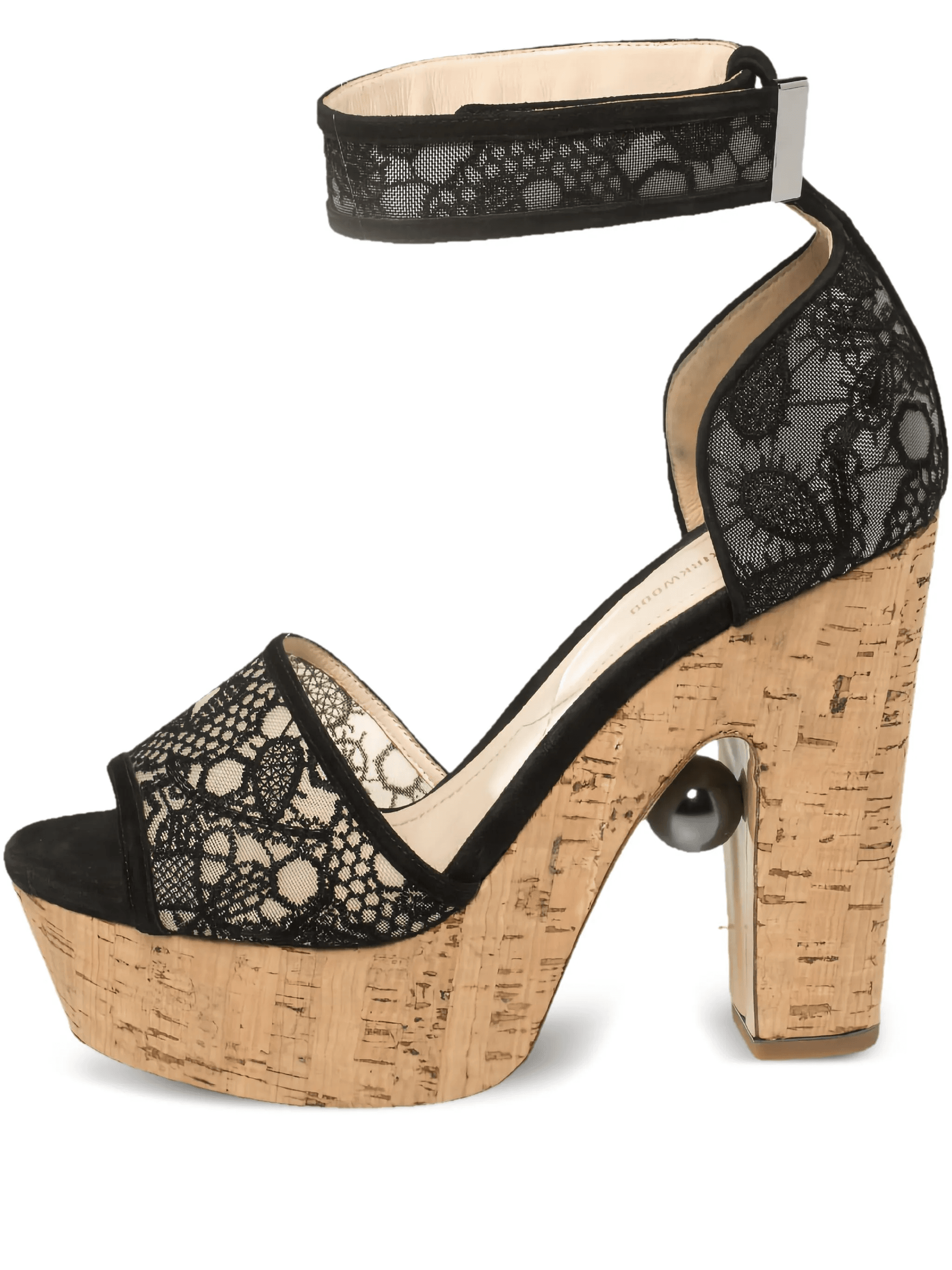 pre-owned 135mm Maya lace-embellished platform sandals - Image 1
