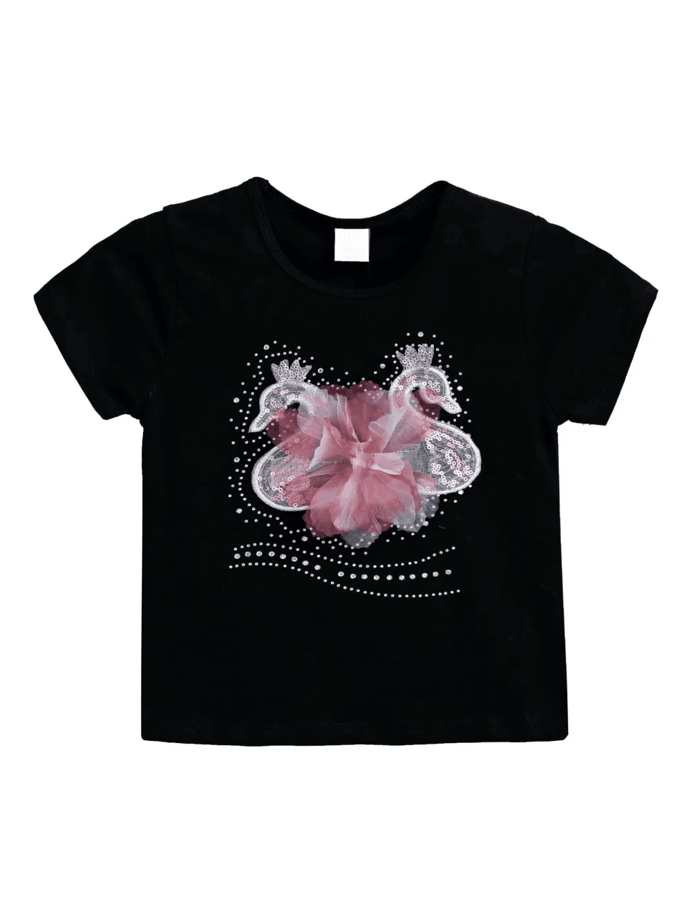 swan-appliqué T-shirt - Image 1