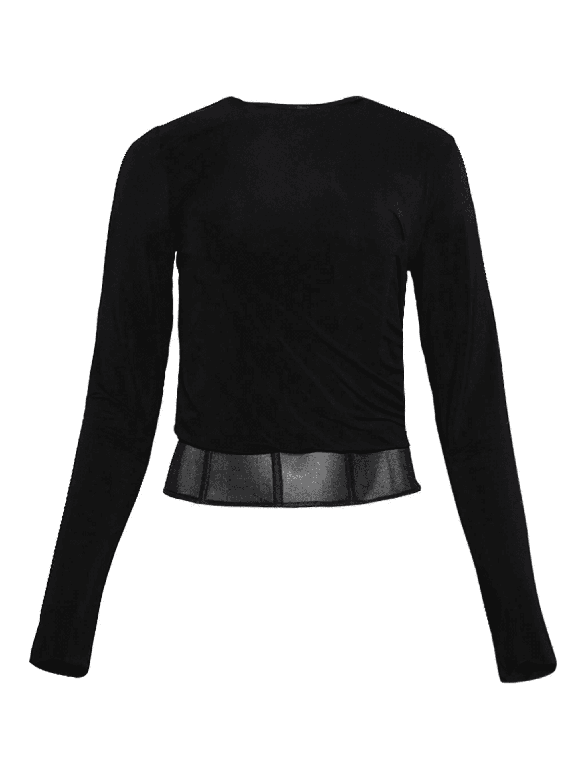 Coiled jersey corseted long-sleeve T-shirt - Image 1