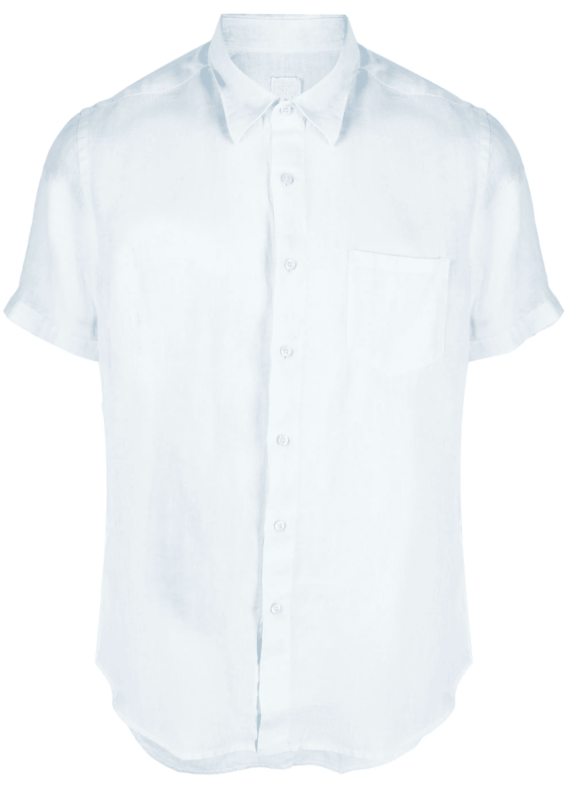 slub-texture short-sleeved linen shirt