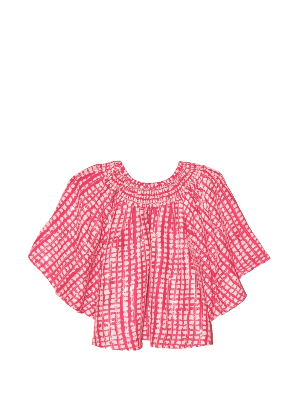 Flager sequin-embellished cropped silk blouse - Image 1