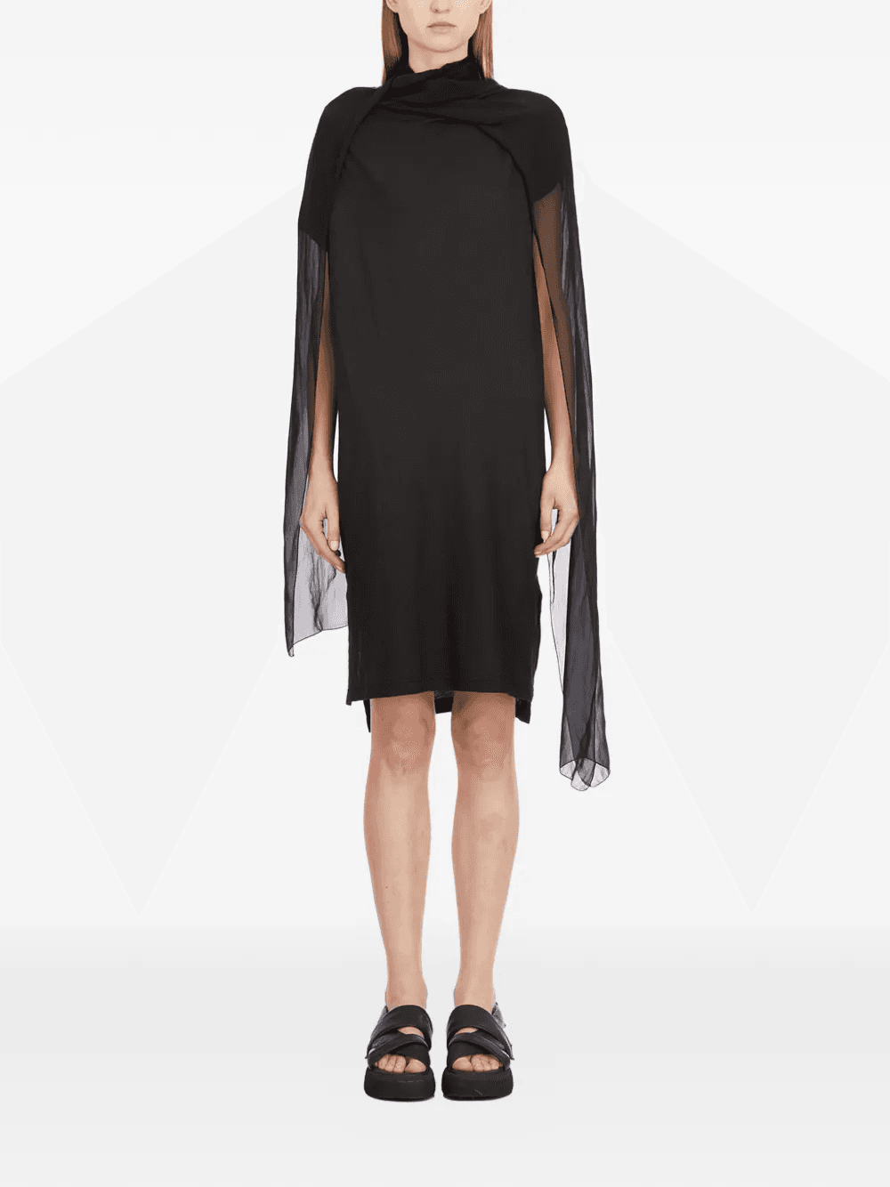 scarf-detail midi dress - Image 1