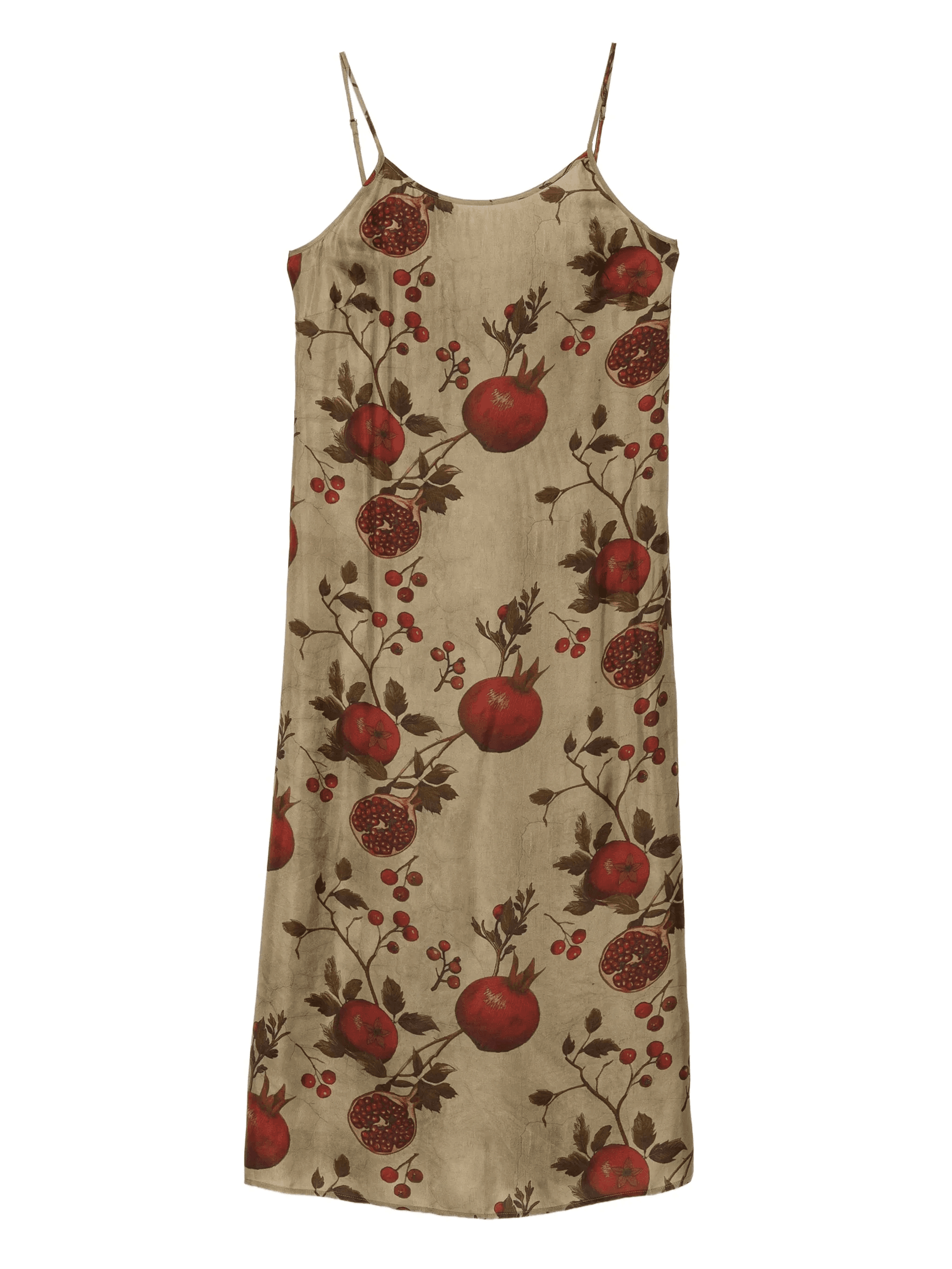 pomegranate-print slip midi dress - Image 1