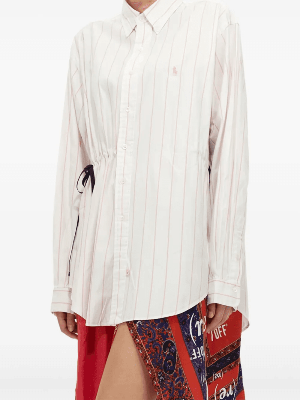 striped drawstring dress - Image 1