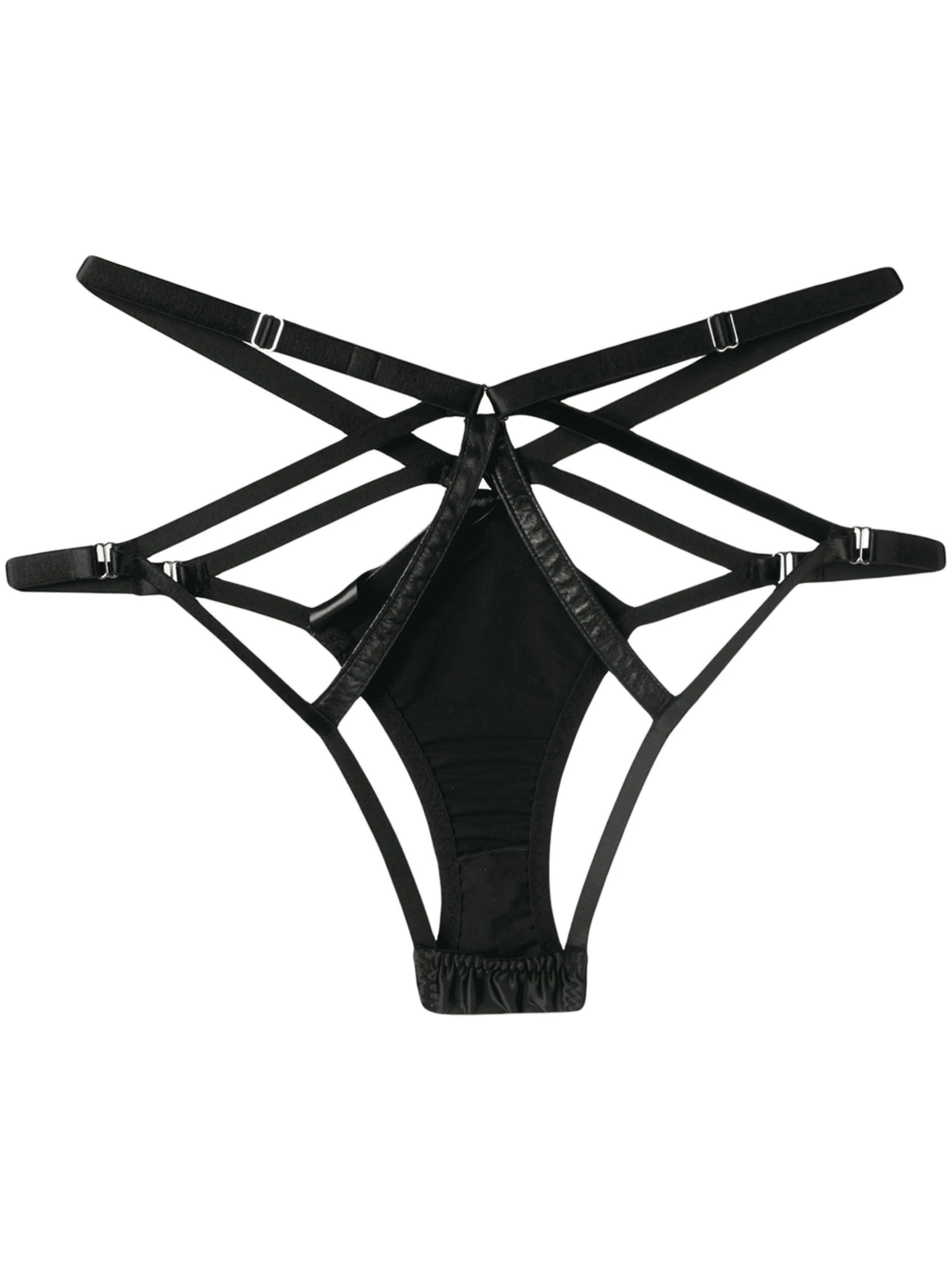 Jade satin open briefs - Image 1