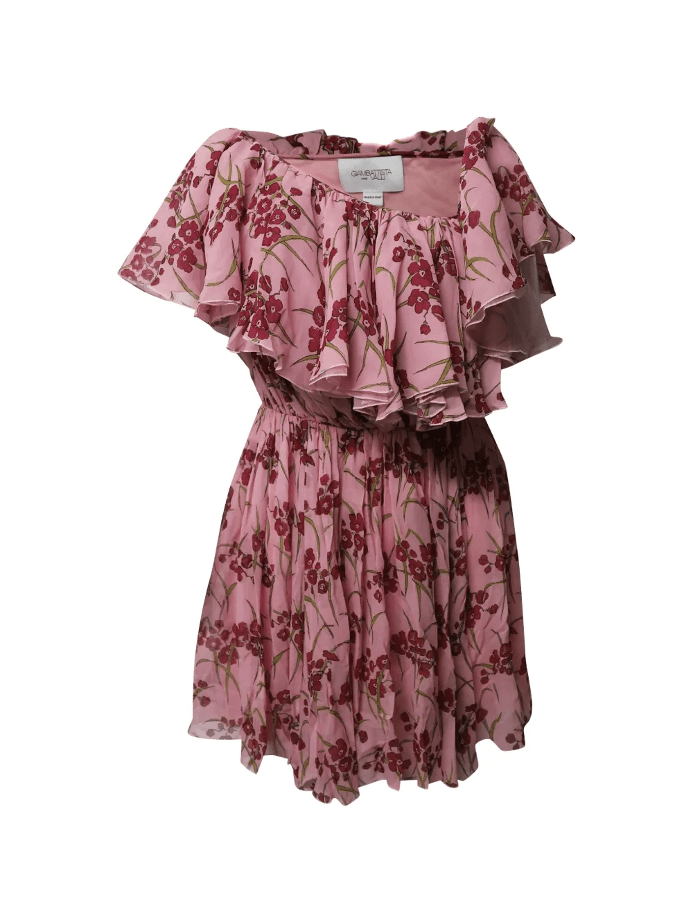 one-shoulder floral-print mini dress - Image 1