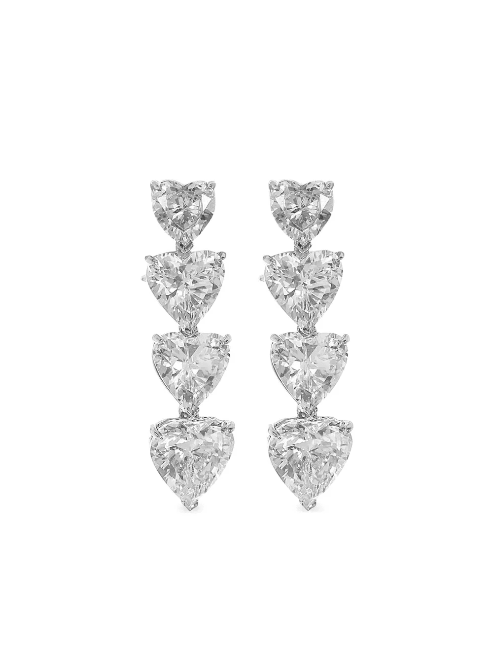 heart-shaped drop earrings - Image 1
