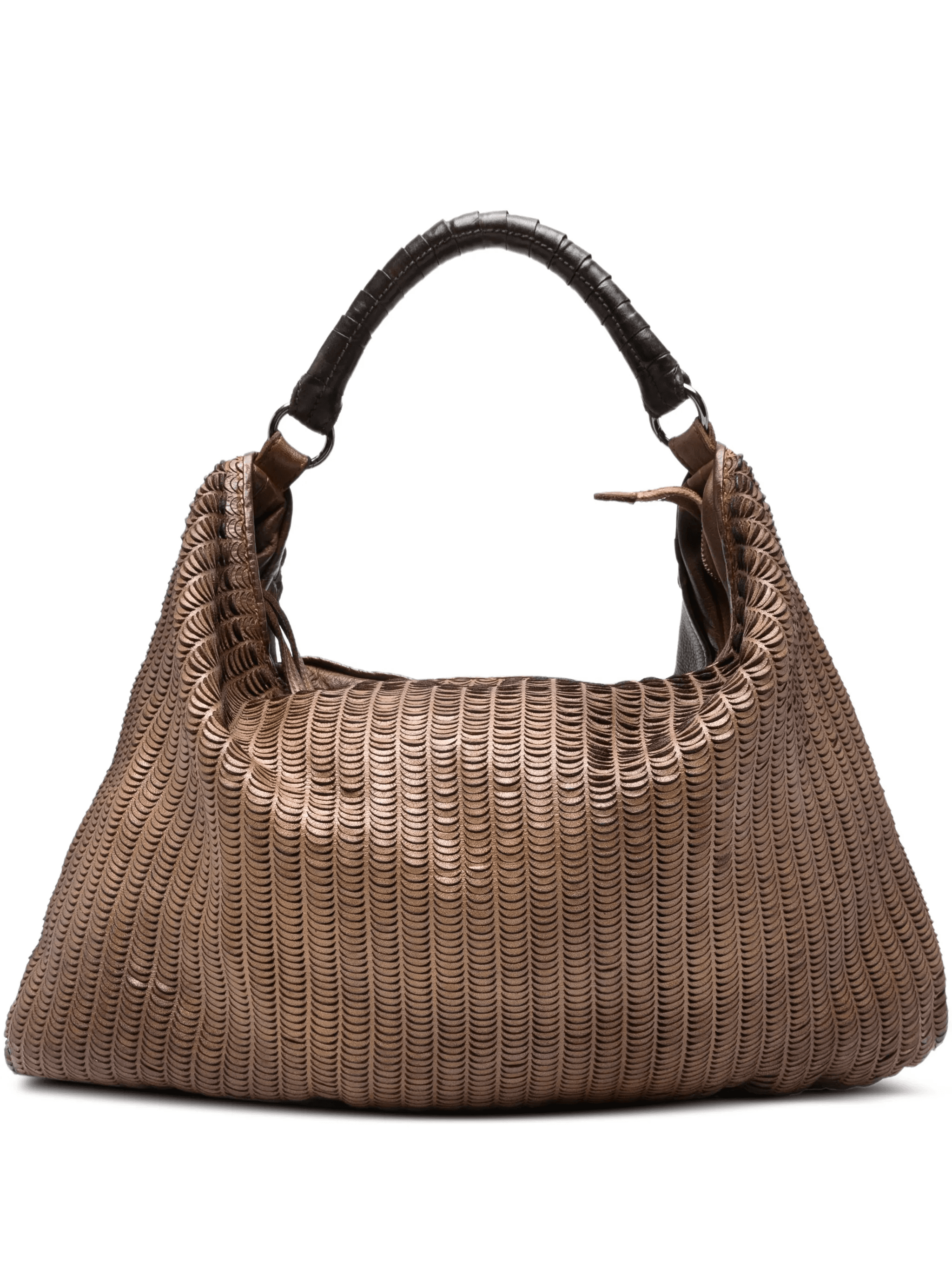 woven leather shoulder bag - Image 1