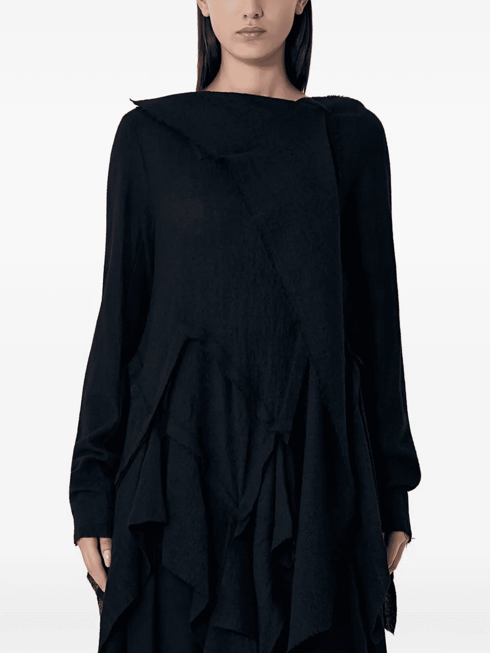 draped long-sleeve top - Image 1