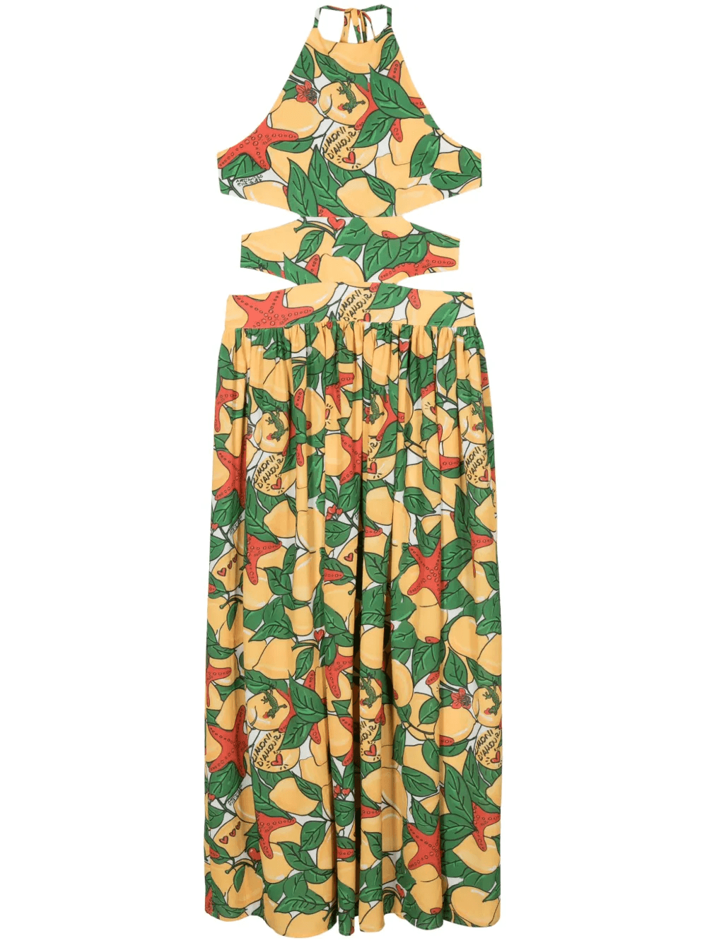 lemon-print maxi dress - Image 1