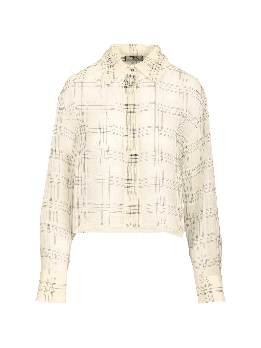plaid raw-hem shirt - Image 1