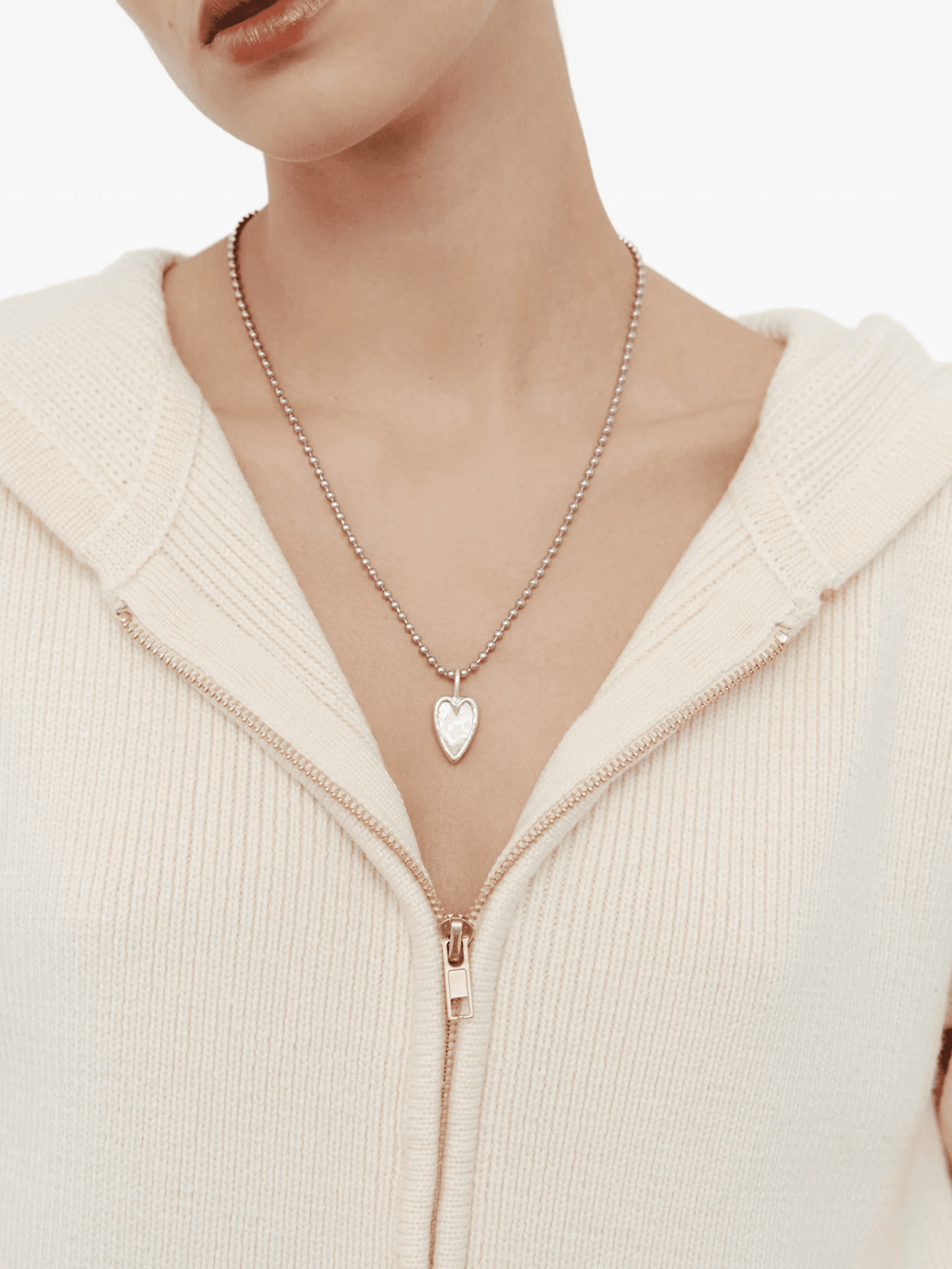 heart rainbow glass pendant necklace - Image 1