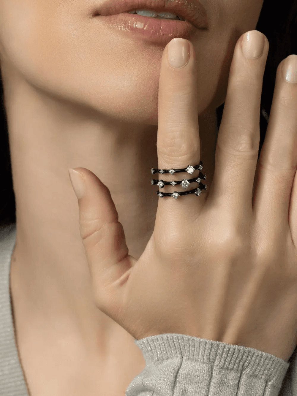 triple-band diamond ring - Image 1