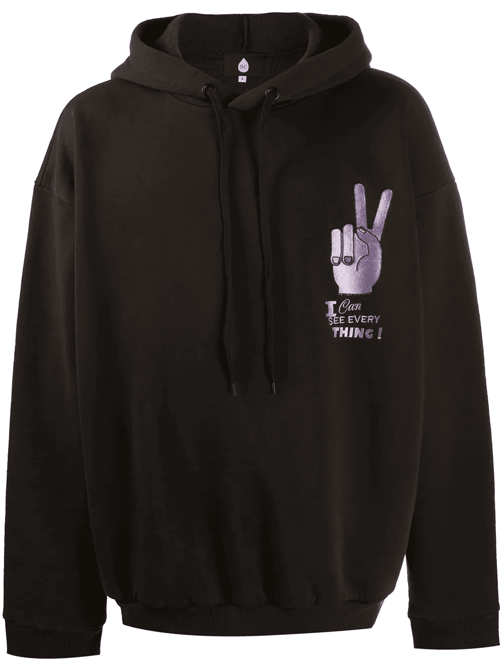 graphic print drawstring hoodie - Image 1