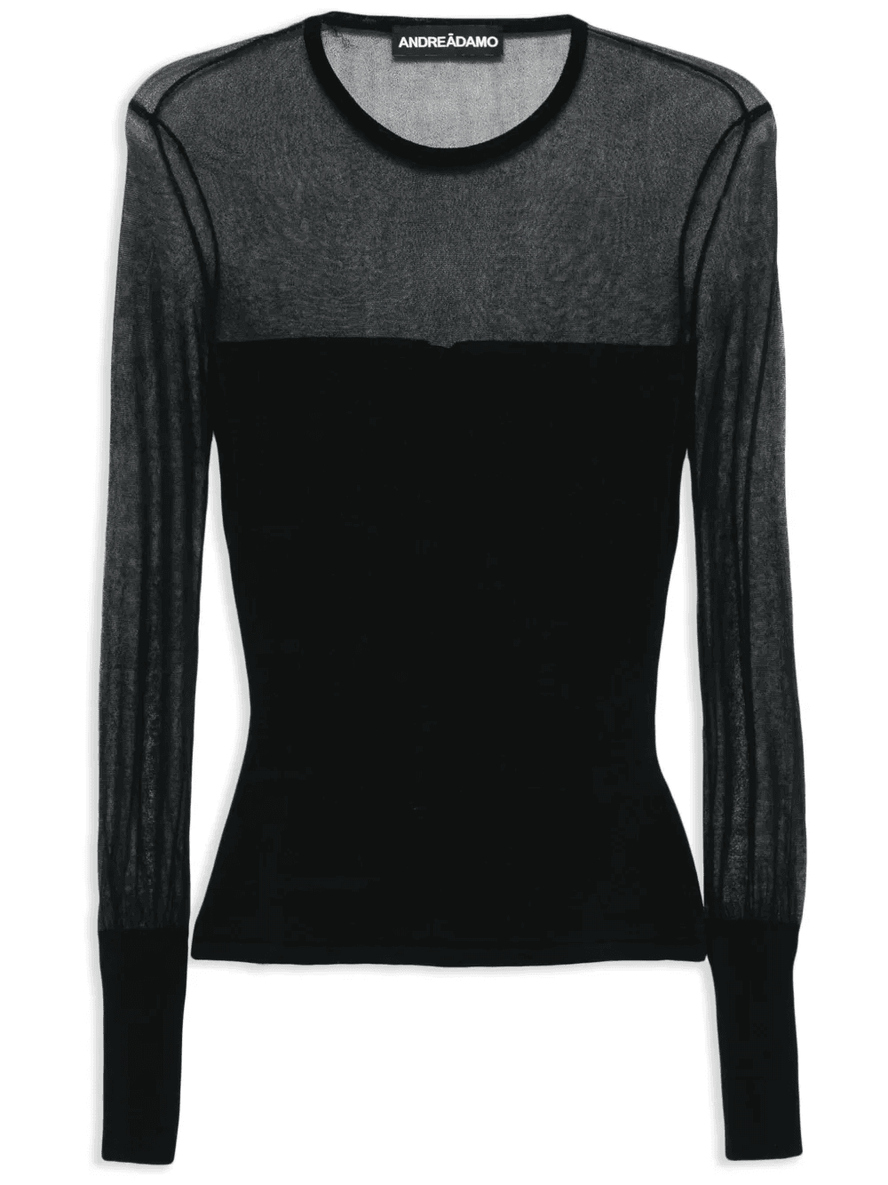 knitted sheer-detail top - Image 1