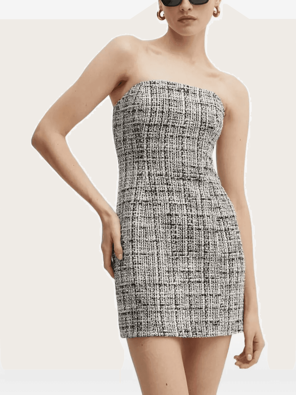 Bella tweed strapless mini dress - Image 1