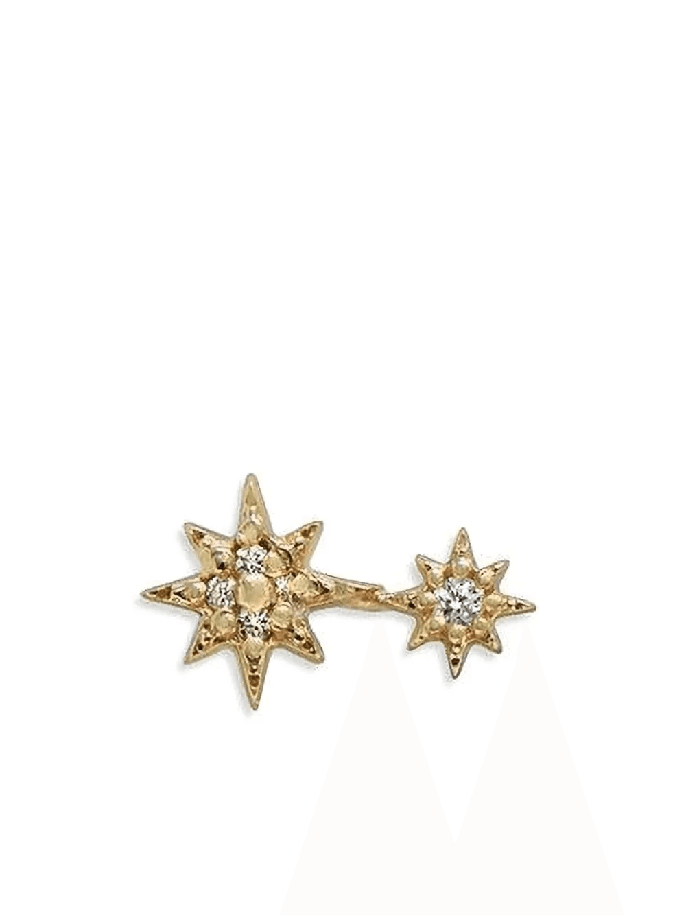 14K yellow gold Aztec North Star Double diamond stud earring - Image 1