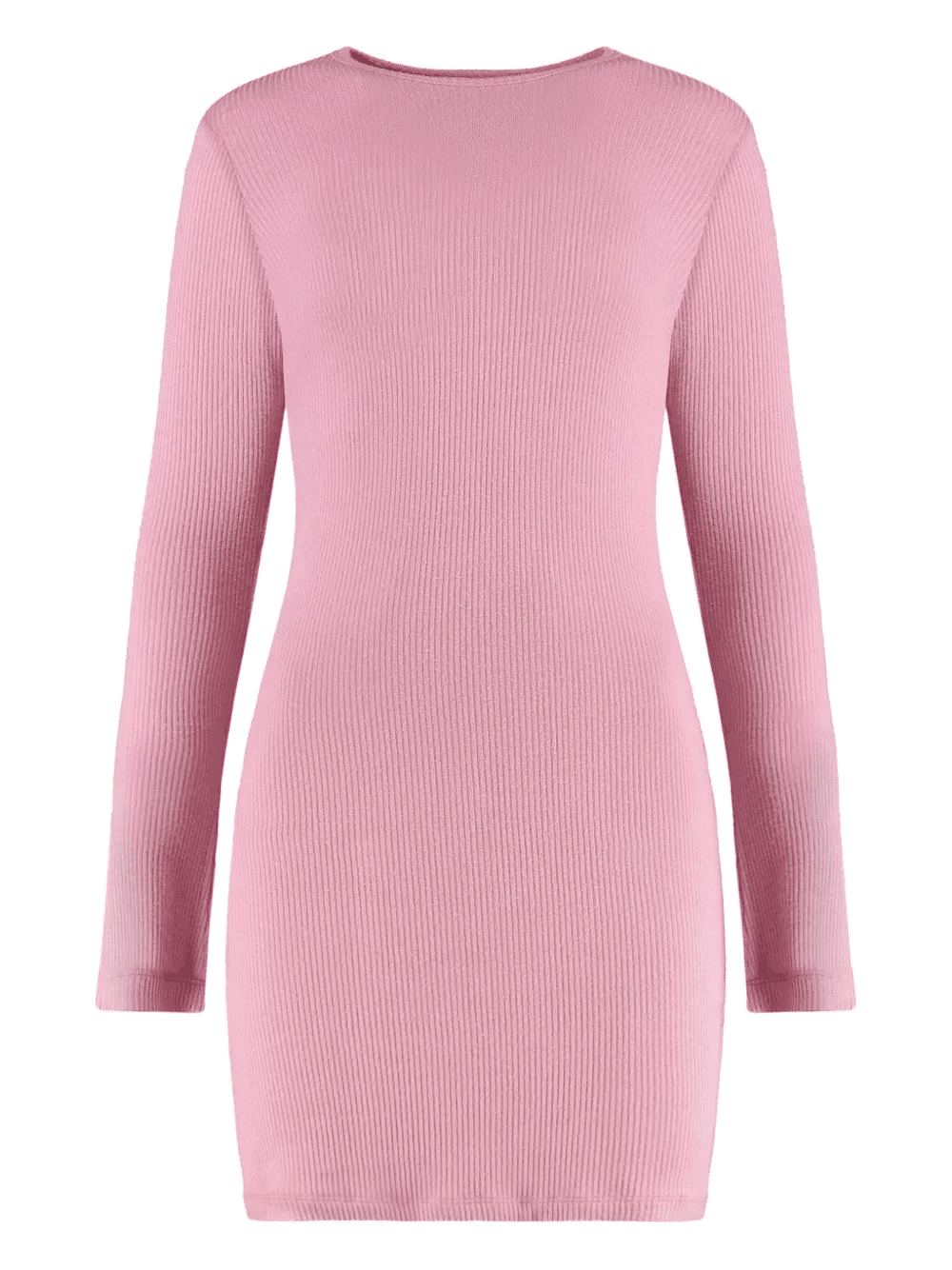 Kelly ribbed long-sleeve mini dress - Image 1