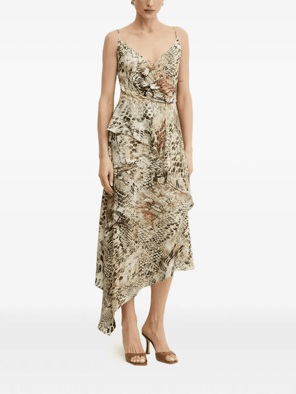 ruffled animal-print midi dress - Image 1