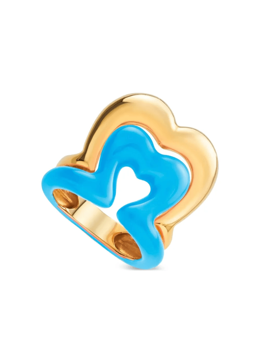 14kt Gold Enamel Heart Ring - Image 1